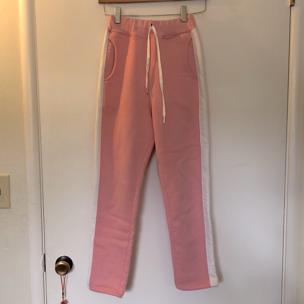pastel pink sweatpants